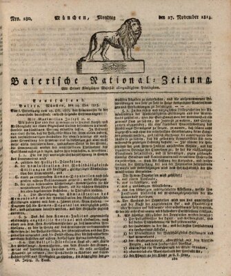 Baierische National-Zeitung Montag 27. November 1815
