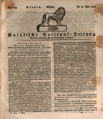 Baierische National-Zeitung Dienstag 25. Juni 1816