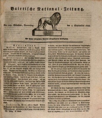 Baierische National-Zeitung Donnerstag 3. September 1818