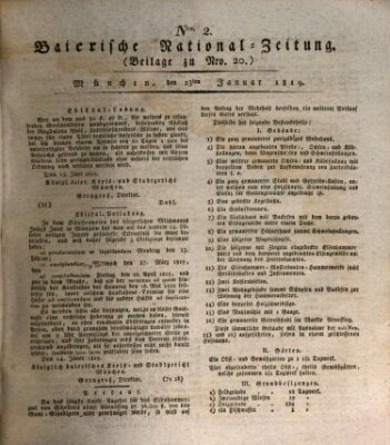Baierische National-Zeitung Samstag 23. Januar 1819