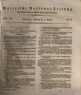 Baierische National-Zeitung Dienstag 23. Februar 1819