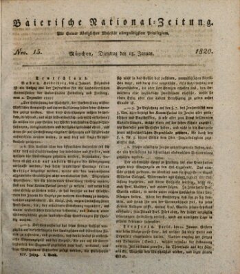 Baierische National-Zeitung Dienstag 18. Januar 1820
