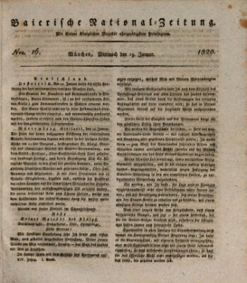 Baierische National-Zeitung Mittwoch 19. Januar 1820