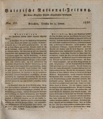 Baierische National-Zeitung Dienstag 25. Januar 1820