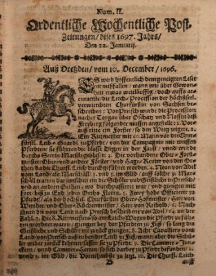 Ordentliche wochentliche Post-Zeitungen Samstag 12. Januar 1697