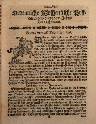 Ordentliche wochentliche Post-Zeitungen Samstag 23. Februar 1697