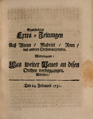 Mercurii Relation, oder wochentliche Ordinari Zeitungen von underschidlichen Orthen (Süddeutsche Presse) Samstag 24. Februar 1731