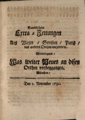 Mercurii Relation, oder wochentliche Ordinari Zeitungen von underschidlichen Orthen (Süddeutsche Presse) Samstag 8. November 1732