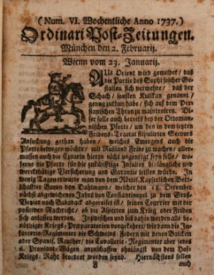 Wochentliche Ordinari Post-Zeitungen (Ordentliche wochentliche Post-Zeitungen) Samstag 2. Februar 1737