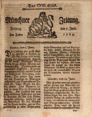 Münchner Zeitung (Süddeutsche Presse) Freitag 7. Juli 1769