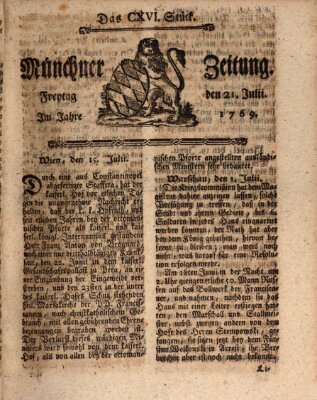 Münchner Zeitung (Süddeutsche Presse) Freitag 21. Juli 1769