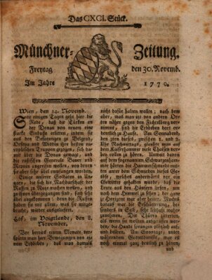 Münchner Zeitung (Süddeutsche Presse) Freitag 30. November 1770
