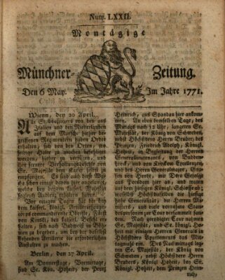 Münchner Zeitung (Süddeutsche Presse) Montag 6. Mai 1771