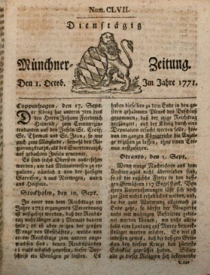 Münchner Zeitung (Süddeutsche Presse) Dienstag 1. Oktober 1771