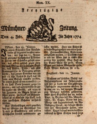 Münchner Zeitung (Süddeutsche Presse) Freitag 4. Februar 1774