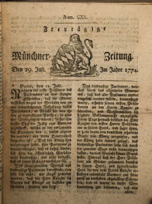 Münchner Zeitung (Süddeutsche Presse) Freitag 29. Juli 1774