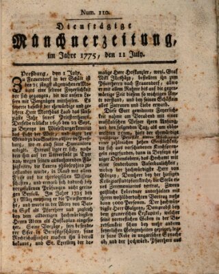 Münchner Zeitung (Süddeutsche Presse) Dienstag 11. Juli 1775
