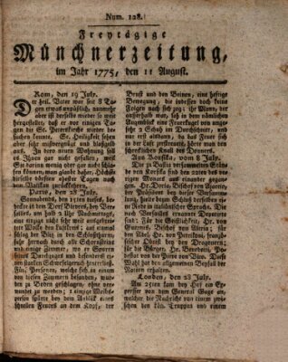 Münchner Zeitung (Süddeutsche Presse) Freitag 11. August 1775