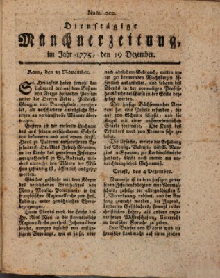 Münchner Zeitung (Süddeutsche Presse) Dienstag 19. Dezember 1775