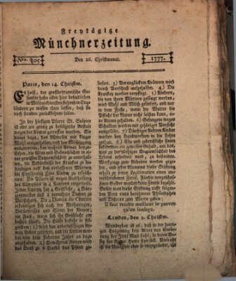 Münchner Zeitung (Süddeutsche Presse) Freitag 26. Dezember 1777