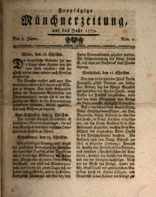 Münchner Zeitung (Süddeutsche Presse) Freitag 8. Januar 1779