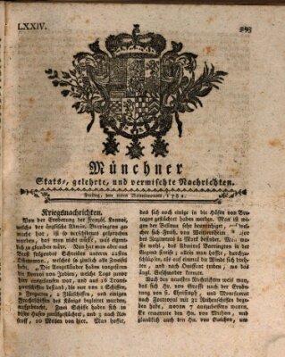 Münchner staats-, gelehrte, und vermischte Nachrichten (Süddeutsche Presse) Freitag 10. Mai 1782