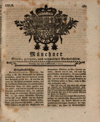 Münchner staats-, gelehrte, und vermischte Nachrichten (Süddeutsche Presse) Dienstag 10. September 1782