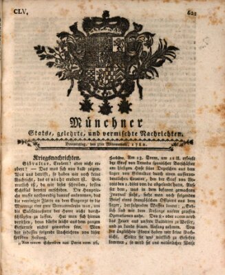 Münchner staats-, gelehrte, und vermischte Nachrichten (Süddeutsche Presse) Donnerstag 3. Oktober 1782