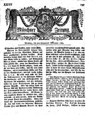 Münchner Zeitung (Süddeutsche Presse) Montag 3. März 1783