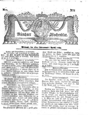 Münchner Zeitung (Süddeutsche Presse) Mittwoch 16. April 1783