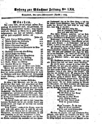 Münchner Zeitung (Süddeutsche Presse) Samstag 19. April 1783