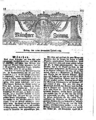 Münchner Zeitung (Süddeutsche Presse) Freitag 11. Juli 1783