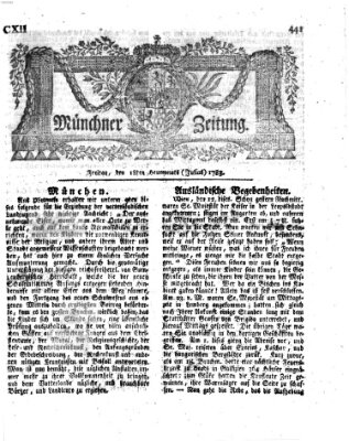 Münchner Zeitung (Süddeutsche Presse) Freitag 18. Juli 1783
