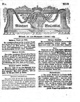 Münchner Zeitung (Süddeutsche Presse) Mittwoch 12. November 1783