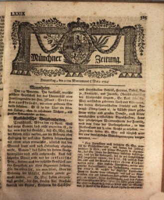 Münchner Zeitung (Süddeutsche Presse) Donnerstag 20. Mai 1784