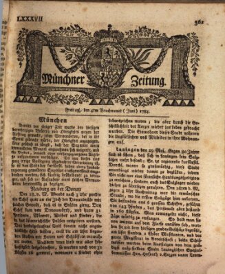 Münchner Zeitung (Süddeutsche Presse) Freitag 4. Juni 1784