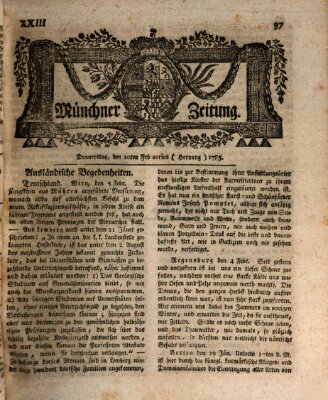 Münchner Zeitung (Süddeutsche Presse) Donnerstag 10. Februar 1785