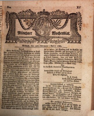 Münchner Zeitung (Süddeutsche Presse) Mittwoch 13. April 1785