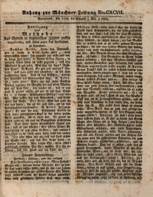 Münchner Zeitung (Süddeutsche Presse) Samstag 17. Dezember 1785