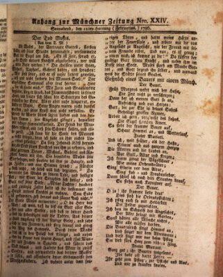 Münchner Zeitung (Süddeutsche Presse) Samstag 11. Februar 1786