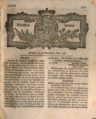 Münchner Zeitung (Süddeutsche Presse) Freitag 19. Mai 1786