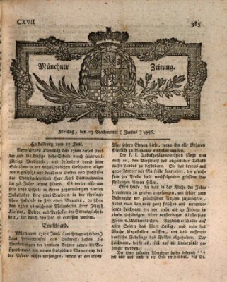 Münchner Zeitung (Süddeutsche Presse) Freitag 23. Juni 1786