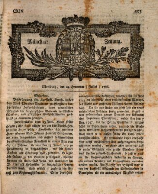 Münchner Zeitung (Süddeutsche Presse) Montag 24. Juli 1786