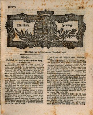 Münchner Zeitung (Süddeutsche Presse) Montag 14. August 1786