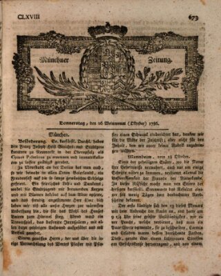 Münchner Zeitung (Süddeutsche Presse) Donnerstag 26. Oktober 1786