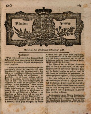 Münchner Zeitung (Süddeutsche Presse) Dienstag 5. Dezember 1786