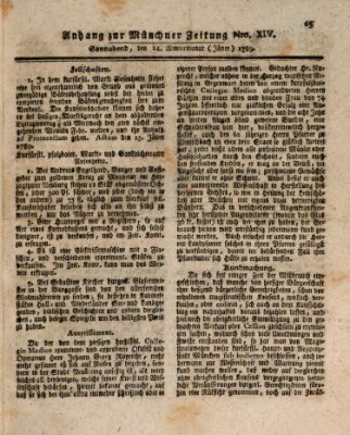 Kurfürstlich gnädigst privilegirte Münchner-Zeitung (Süddeutsche Presse) Samstag 24. Januar 1789