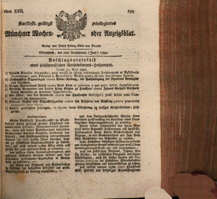 Kurfürstlich gnädigst privilegirte Münchner-Zeitung (Süddeutsche Presse) Mittwoch 2. Juni 1790