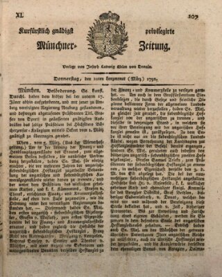 Kurfürstlich gnädigst privilegirte Münchner-Zeitung (Süddeutsche Presse) Donnerstag 10. März 1791