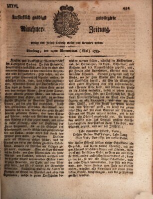 Kurfürstlich gnädigst privilegirte Münchner-Zeitung (Süddeutsche Presse) Dienstag 14. Mai 1793